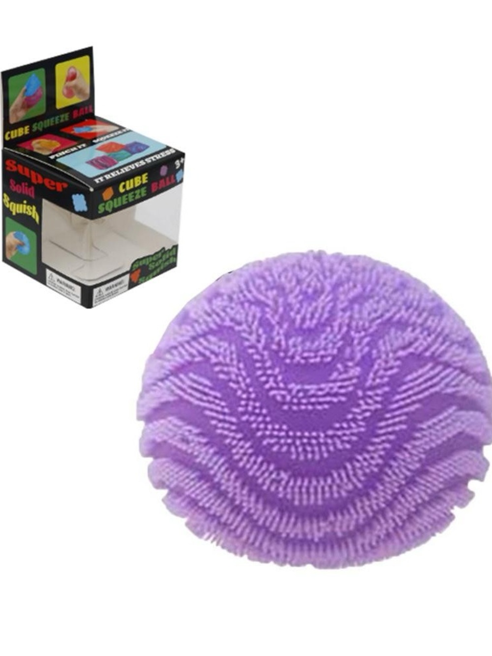 Purple Super Solid Squish Cube Squeeze Ball Fidget Toy Sensory